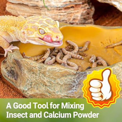REPTI ZOO Reptile Cricket Calcium Powder Mixer, Cricket Keeper Shaker for Bearded Dragon Gecko Snake Lizards, Dispenser Feeder for Chameleon Reptile & Amphibians