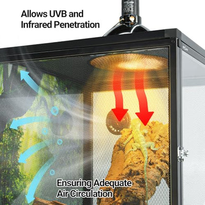 REPTI ZOO 18" x 18" x 36" Front Opening Chameleon Cage with 3-Sided Metal Mesh, 50 Gallon Screen Vertical Terrarium with Background Sticker, Tall Enclosure for Chameleon, Tree Frog, Arboreal Reptiles - size: 18" x 18" x 36"