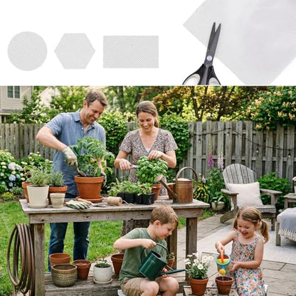 lasuroa 10pcs Flower Pot Mesh Pad, 11.8x7.87 Inch Bonsai Drainage Screens Plant Pot Drainage Mesh Barrier Mat for Preventing Soil and Substrate Leakage (Gray) - color: Gray