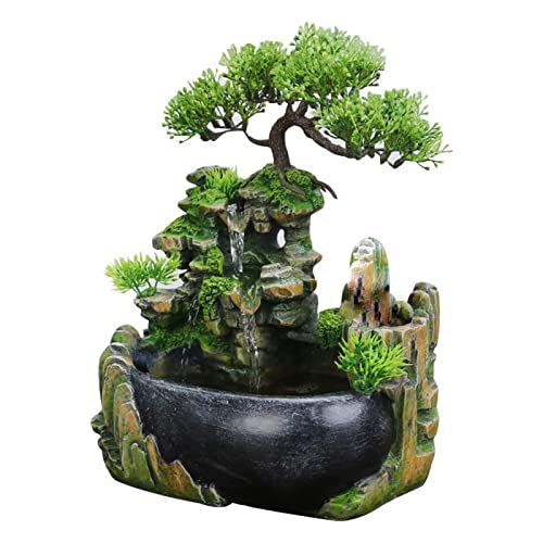 Rockery Stream Tabletop Fountain, Zen Meditation Indoor Waterfall Feature with Automatic Pump and Switch, Desktop Fountain for Home Office Bedroom Decoration (B) - size: B