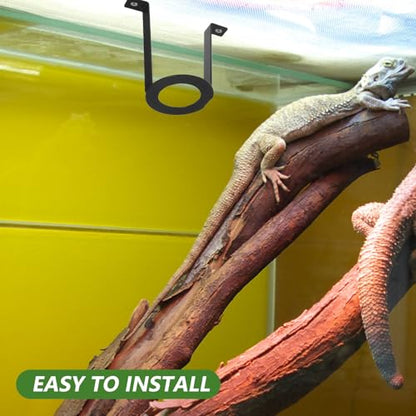 2pcs Ceramic Heat Lamp Holder - Aquarium Heat Lamp Stand - Sliding Slot Adjustable Bracket - Metal Lighting Bracket for Reptile Tanks Vivariums