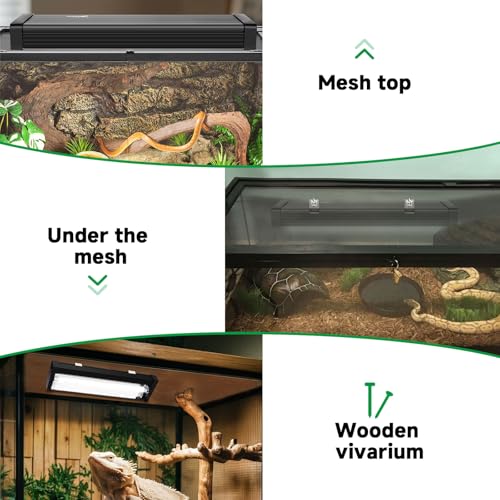 T5 UVB Reptile Light Fixture Upgrade Square HO UVB Bulb Lighting Combo Kit 10.0 UVB Light for Reptiles Terrarium Fluorescent 24W Reptile Light Bar UVA UVB Desert Lamp for Bearded Dragon Turtle Tank - size: 24W 22IN