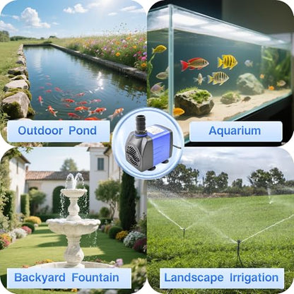 CONQUERALL Small Submersible Water Pump 118GPH 8W Smart for Garden Fountain Irrigation Circulation - color: 118gph-8w, size: 1PC