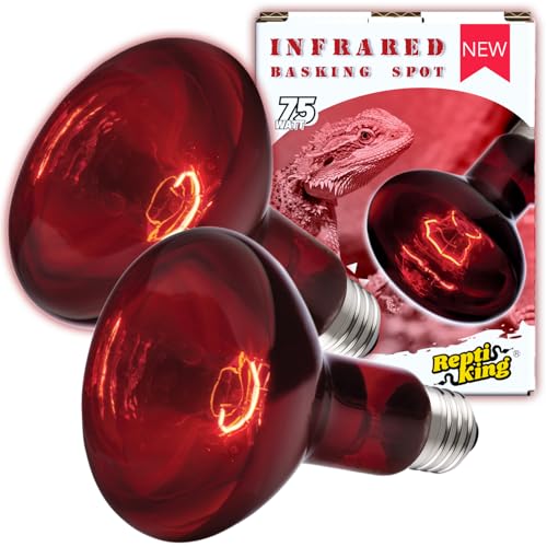 Reptile Red Heat Lamp, 2-Pack 75W Infrared Basking Bulbs Light for Reptiles, Night Red Basking Light for Bearded Dragon, Lizard, Gecko,Turtle Tank Accessories - color: 2-pack Night Heat Bulb