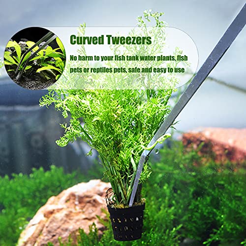 Utoolmart Aquarium Plant Tweezer, Stainless Steel Curved Tweezer, Aquarium Tweezers Extra Long 48cm, for Fish Tank Plant Aquascape Tools, Feeding Tongs, 2 Pcs - color: 2pcs, size: 48cm Curved