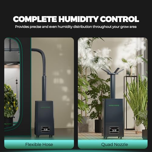 MARS HYDRO Plant Humidifier 15L,with Adjustable Humidity,Timer Function,Ultrasonic Precise and Silent Operation,No-Leak Seal for Grow Tent,Indoor Planting,Greenhouse,Bedroom - size: 15L