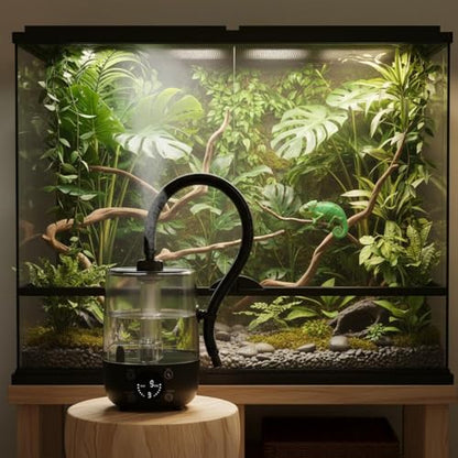 Reptile Humidifier Automatic Shutoff Reptile Digital Control Panel Pet Supply, White - color: White