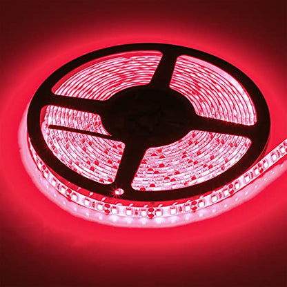 Red Waterproof 600 LEDs Strip Lights, SUPERNIGHT 12 Volt LED Light Strips 16.4FT LED Rope Lighting for Boat Bedroom Car TV Backlighting Christmas Party - color: Red
