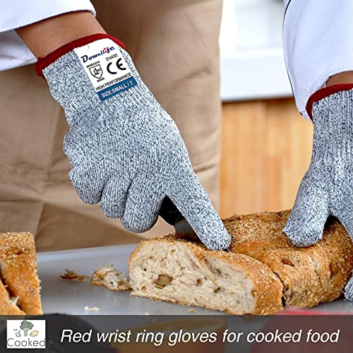 Dowellife Cut Resistant Gloves Food Grade Level 5 Protection, Safety Kitchen Cuts Gloves for Oyster Shucking, Fish Fillet Processing, Mandolin Slicing, Meat Cutting and Wood Carving. (Large-2 Pairs) - size: Large (Pack of 2), style: Original