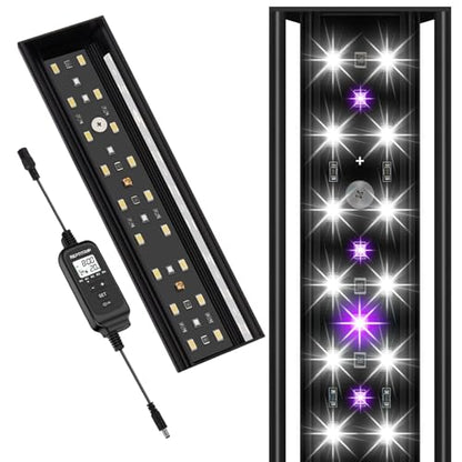REPTITRIP 8-Inch LED UVB Reptile Light with Auto On/Off & Preset Day-Night Cycle Dimming, 4 UVI Modes Fixture Controller, 8W Aluminum UVA UVB Lamp for Bearded Dragons, Turtles & Snakes, 6500K - size: 8 INCH