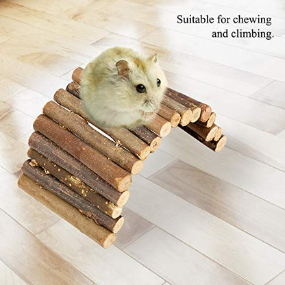 Hamster Bridge Rat Ladder Wooden Bridge Toy for Small Animals, Reptile Wooden Bridge Hamster Toys Wood Bendable Ladder Rat Rodents Bridge Small Pet Chew Toy