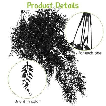 Hamiledyi Reptile Plants Hanging Terrarium Plants 6 Pack Fake Artificial Leaves with Suction Cup for Snake, Lizard, Chameleon (Red & Green & Black) - color: 2 Pcs Black +2 Pcs Red + 2 Pcs Green Reptile Plants