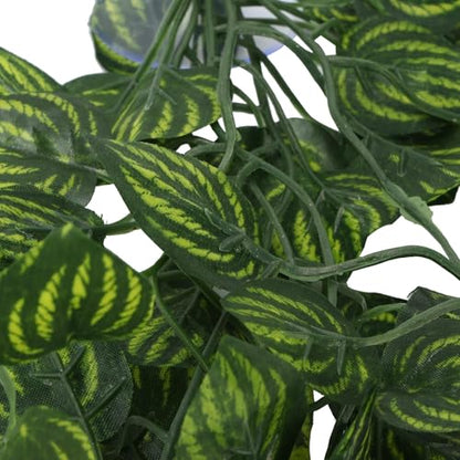 Pssopp Lifelike Plant Decorative Hanging Silk Terrarium Plant with Suction Cup for Reptile Rainforest Box Aquarium Landscape(NFF-80)