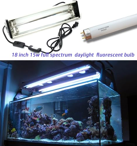 Flyercatch 18'' Full Spectrum Daylight 15Watt Aquarium and Plant Light Bulb,Bright White 6500k Fish Tank Fluorescent Tube, Ra83+ High Color Rendering Index