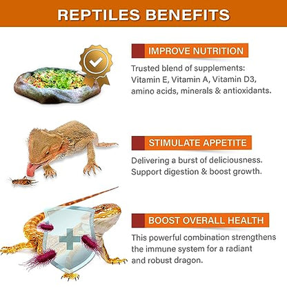 Gargeer 2oz Bearded Dragon Food Supplement, Flower Salad Mix Topper. Supercharge Juveniles & Adults Appetite, Health & Immune System. Complete Diet, Rich with Vitamins, Made in The USA. Enjoy! - size: 2 Ounce (Pack of 1)