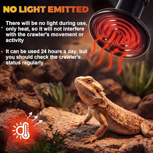 4 Pack 150W Ceramic Heat Emitter, No Light Reptile Heat Lamp Bulb for Bearded Dragon Tank, Chicken Brooder and Coop, E26 Ceramic Heater Bulb for Large Terrarium