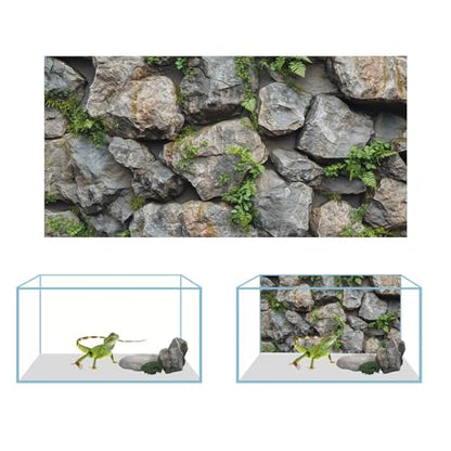 COMSUN 3 Pack Terrarium Background, 36x18 inches Polyester Reptile Background, Cloth Terrarium Background, Tropical Green Tree Fern & Gobi Desert Sunshine Cactus Rock Terrarium Background - size: 36x18 Inch