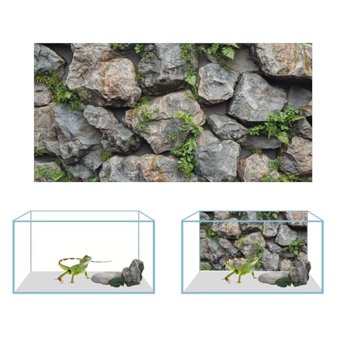 COMSUN 3 Pack Terrarium Background, 30x18 inches Polyester Reptile Background, Cloth Terrarium Background, Tropical Green Tree Fern & Gobi Desert Sunshine Cactus Rock Terrarium Background - size: 30x18 Inch