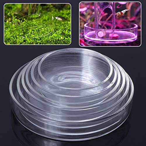 Shrimp Feeder Glass Feeding Dish Aquarium Fish For Tank Reptiles Round Clear Food Bowl 6cm-9.8cm Transparent Modern Floating Design Fish Feeder Feeding Dish
