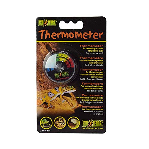 Exo Terra Thermometer for Reptile Terrarium – Provides Temperatures in Both Celsius and Fahrenheit (Pack of 3) - size: One Size (Pack of 3)