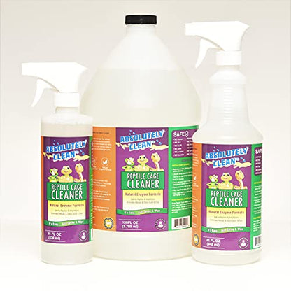 Absolutely Clean Amazing Reptile & Amphibian Terrarium Cleaner and Deodorizer - Just Spray/Wipe - Safely & Easily Removes Reptile & Amphibian Messes - USA Made (128oz Refill - Save 60%) - size: 128 Fl Oz (Pack of 1)