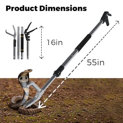 Heavy Duty Snake Tongs,Snake Catcher Grabber with Extra Long Handle & Widely Adjustable Jaw Snake Sticks and Grabbers for Yard Outdoor Pet Supplies.
