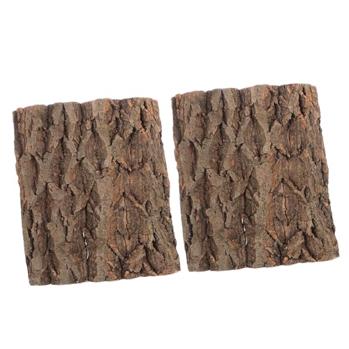 SUPVOX 2Pcs Cork Tile Background for Reptiles Natural Bark Terrarium Backdrop Wall Decor Versatile Habitat Decor for Gecko Lizard Bearded Dragon Turtle Snake