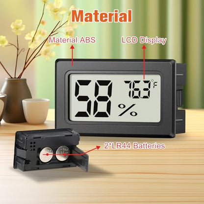 6 Pack Mini Hygrometer Indoor Humidity Meter, Small Digital Thermometer Humidity Gauge Meter, Indoor Thermometer Hygrometer Monitor Fahrenheit (℉) for Thermostat Reptile Tank, Mason Jars