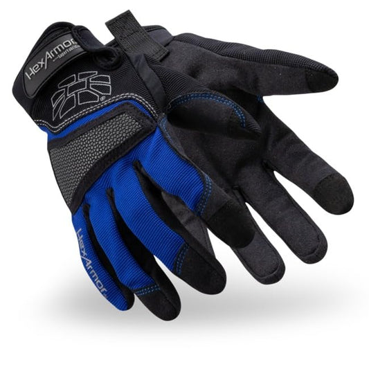 Hexarmor Cut Resistant Gloves, Blue/Black, L, PR - color: Chrome Series Mechanic's+ 4018, size: Large (Pack of 1)