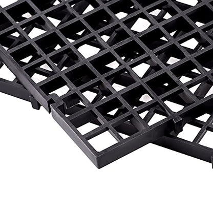 WEAVERBIRD 2 Pcs Aquarium Divider Tray Plastic Grid Divider Tray Egg Crate for Aquarium Fish Tank Bottom Isolation, Black - color: Black