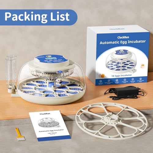 18 Egg Incubators for Hatching Eggs, 2 Egg Trays, Incubation Day Display, Automatic Egg Turning, Built-in Egg Candler, Auto Refill, Adjustable Air Vent, for Chicken, Quail, Duck, Turkey & Goose Eggs - size: 18 Eggs + 8 Goose Eggs
