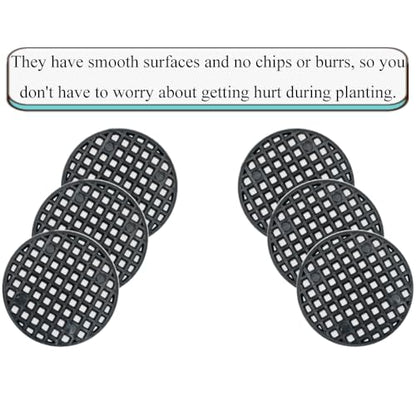 HAHIYO 20PCs 2.6Inch/6.5cm Black Round PP Plastic Flower Pot Hole Mesh Pad Bottom Grid Mat Bonsai Drainage mesh Hole Screens Gasket Prevent Soil Loss Breathable Gasket Drainage Netting for Bonsai - size: Round-2.6In-20P