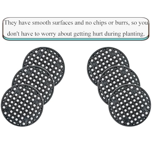 HAHIYO 50PCs 1.8Inch/4.5cm Black Round PP Plastic Flower Pot Hole Mesh Pad Bottom Grid Mat Bonsai Drainage mesh Hole Screens Gasket Prevent Soil Loss Breathable Gasket Drainage Netting for Bonsai - size: Round-1.8In-50P