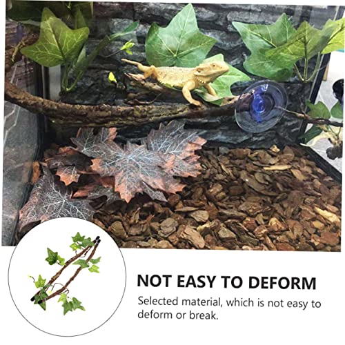 2Pcs Reptile Vines Terrarium Branch Suction Cups Artificial Climbing Simulation Plant for Lizards Snakes and Frogs PET Habitat Decor
