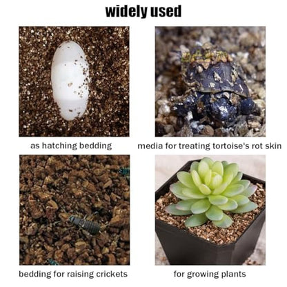 Hamiledyi Reptile Substrate Vermiculite Bedding Snake Hibernant moisturizing Soil Terrarium Bedding for Snake Tortoise Lizard Hatching Eggs(2.1Quart/2L) - size: S-2L
