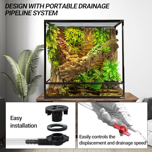 REPTI ZOO Large Tall Glass Reptile Tank 36"x18"x36", 100 Gallon Vertical Reptile Terrarium with Mesh for Chameleon Arboreal Lizard Frog, Paludarium Vivarium Tank
