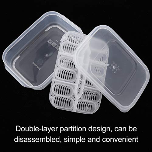 3pcs Box Container Hatching Reptile Lizards Lizard Breeding Snake for Tray Gecko Hatchery Feeding Hatcher Transparent Reptiles Eggs -Layer Grids Incubation Drawer Incubator