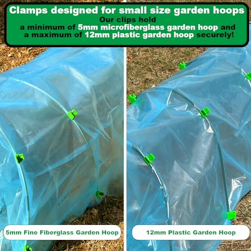 Greenhouse Clamps for 0.157-0.472inch Greenhouse Hoops(Fiberglass Support Hoops),Plant Support.for Fixing Plant Cover,Plastic Sheeting,Film Row Cover,Garden net.（30pcs) - style: for 0.157-0.472inch Fiberglass hoop(30pcs)