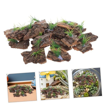 20pcs Natural Cork Bark Decor for Reptile Tank Genuine Terrarium Background Bark for Amphibians and Fish Safe Habitat Accessories
