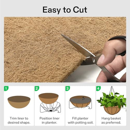 VIVOSUN Coco Liner Roll 16x120 in, 100% Natural Coconut Fiber Mat, Thickened Coir Liner for Planters, Hanging Baskets, Garden Decoration, DIY Crafts, Pet Pads & Reptile Carpet - size: 16"W x 120"L