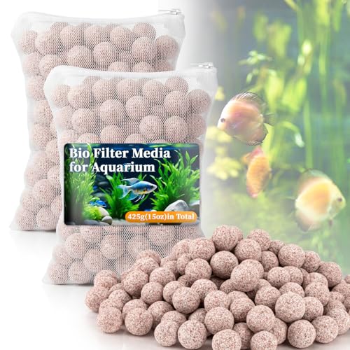 Sukh Ceramic Bio Balls - Fish Tank Sphere Filter Media Nano-Tech Bio-Spheres Bio Media for Aquarium,Fish Tank Sump,Pond,Freshwater,Canister Filter and Koi Ponds,15oz - size: 15oz