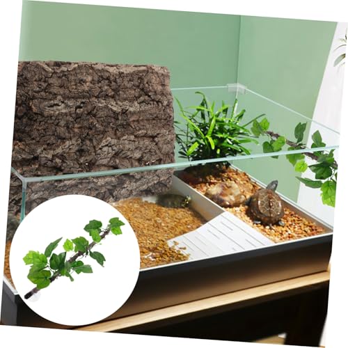 balacoo Realistic Artificial Vine Branch for Reptile Terrarium, Bendable Plastic Climbing Vine with Leaves, Tropical Jungle Plant Decor for Bearded Dragons, Geckos, and Amphibians