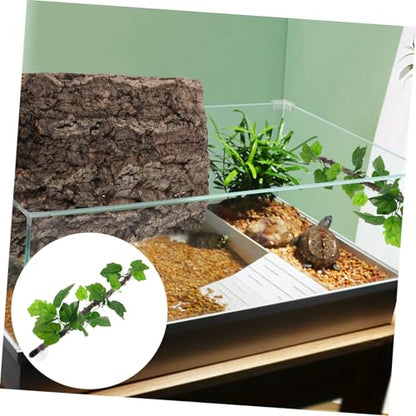 balacoo Realistic Artificial Vine Branch for Reptile Terrarium, Bendable Plastic Climbing Vine with Leaves, Tropical Jungle Plant Decor for Bearded Dragons, Geckos, and Amphibians