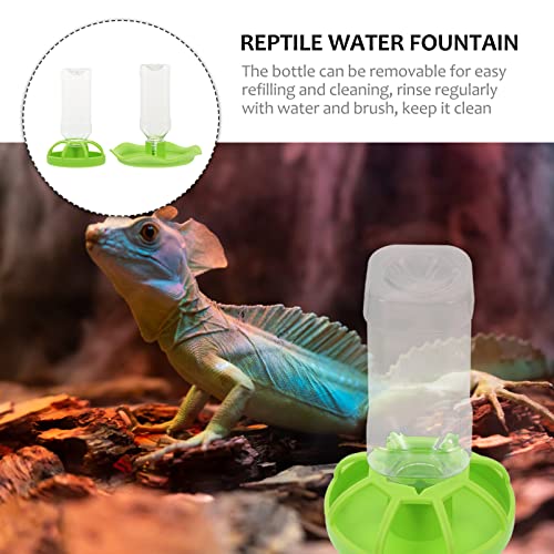 Happyyami 2sets Reptile Water Feeders for Tortoises and Lizards Plastic Water and Food Bowls Enclosure for Easy Drinking and Eating for Small Reptile Pets