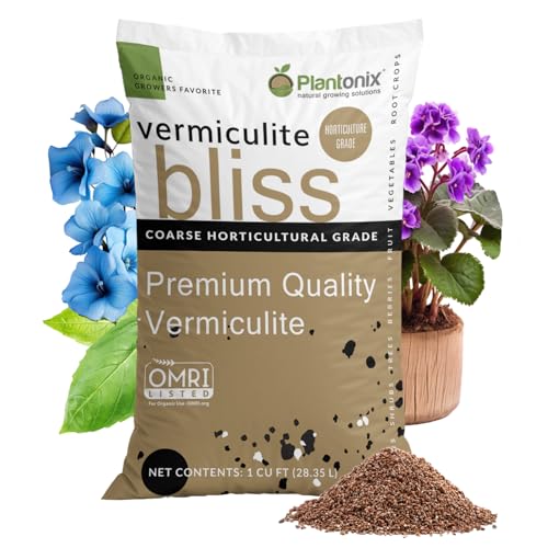 Vermiculite Bliss (1 Cubic Ft) - Organic Vermiculite for Gardening - Natural Soil Amendment - Bulk Vermiculite for Plants, Potting Soil, & Seed Starting - Mixes with Garden Soil & Perlite for Plants - color: Vermiculite (1 Cubic Ft)