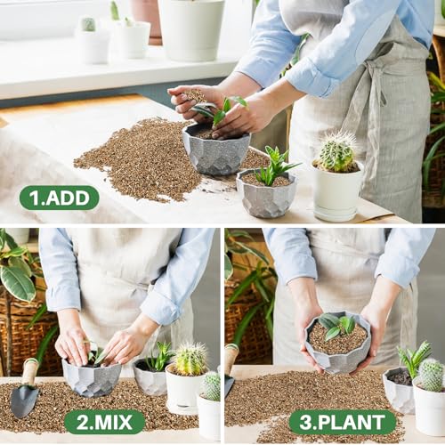 Sukh 14.6OZ Vermiculite - Organic Vermiculite for Gardening Plants Fine Horticultural Soil Amendments Bulk Additive Perfect Potted and Garden Professional Grade 5-8mm - size: 5-8MM