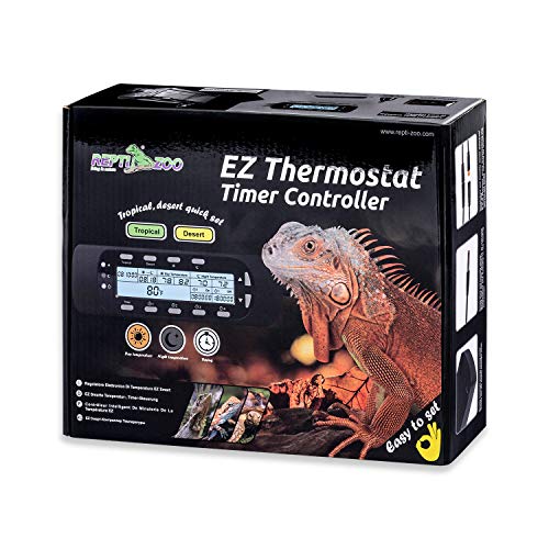REPTI ZOO Reptile Thermostat Digital Outlet Temperature Timer Troptical or Desert Mode with Day Night Control for Aquarium Reptiles Terrarium Humidistat Mushroom Fermentation,Easy Setup (THC16) - color: 2 In 1 Temperature&Timer