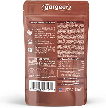 Gargeer Bugs and Insects Food. Complete Gel Diet for Roaches, Crickets, Worms, Dubia, Fly, etc. Made in The USA, Using Premium Nutritional Ingredients. 3oz Powder Turns into 1 Pound of Ready Food. - size: 3 Ounce (Pack of 1)