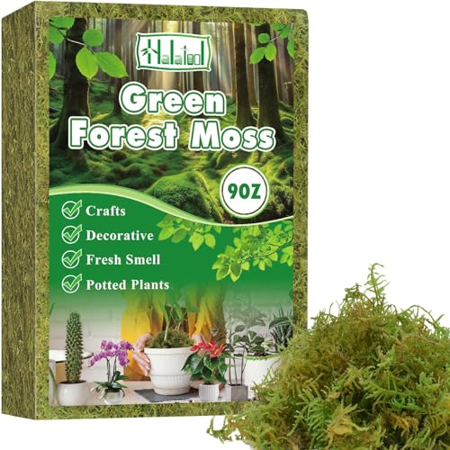 Halatool 9OZ Green Moss for Potted Plants, 12QT Orchid Moss Potting Mix, Forest Moss for Indoor Plants, Indoor Potting Plant Moss for Repotting Terrariums Garden Reptiles - size: 9oz