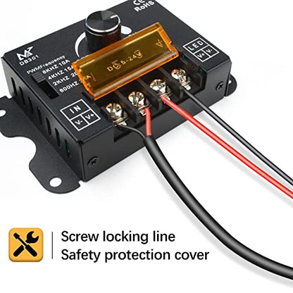 RGBZONE Single Color LED Dimmer, DC 5V/12V/24V 30A PWM Dimming Controller, Frequency Adjustable, for Single Channel 5050 3538 5630 Light Strips, Metal Shell LED Dimmer-No Light Flicker - color: Single Color